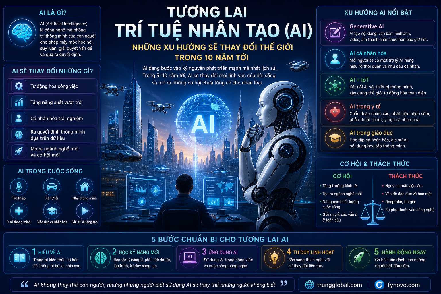 🚀 TƯƠNG LAI TRÍ TUỆ NHÂN TẠO (AI) – NHỮNG XU HƯỚNG SẼ THAY ĐỔI THẾ GIỚI TRONG 10 NĂM TỚI