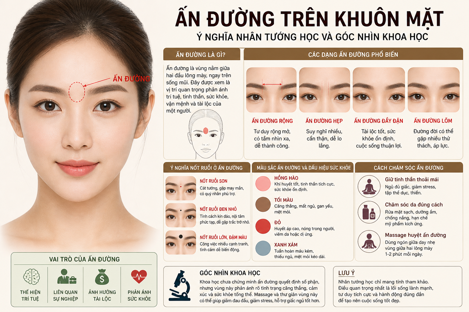 Ấn Đường Trên Khuôn Mặt Là Gì? Ý Nghĩa Trong Nhân Tướng Học Và Góc Nhìn Khoa Học