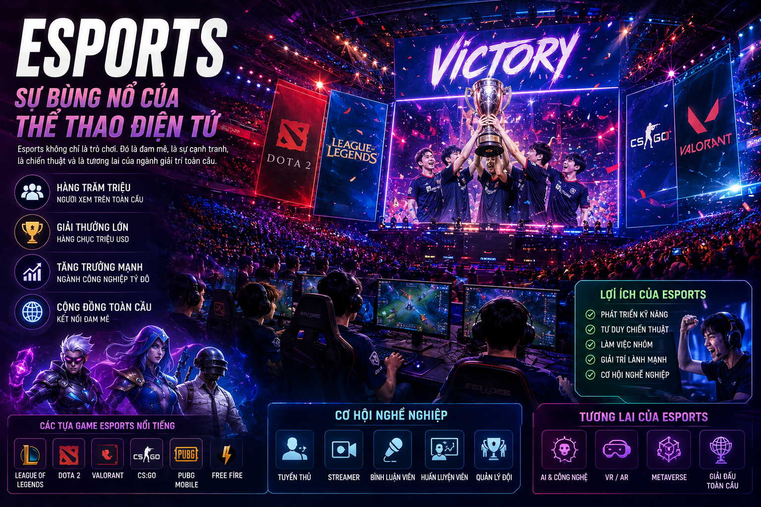 Esports Là Gì? Sự Bùng Nổ Của Thể Thao Điện Tử Trong Kỷ Nguyên Số