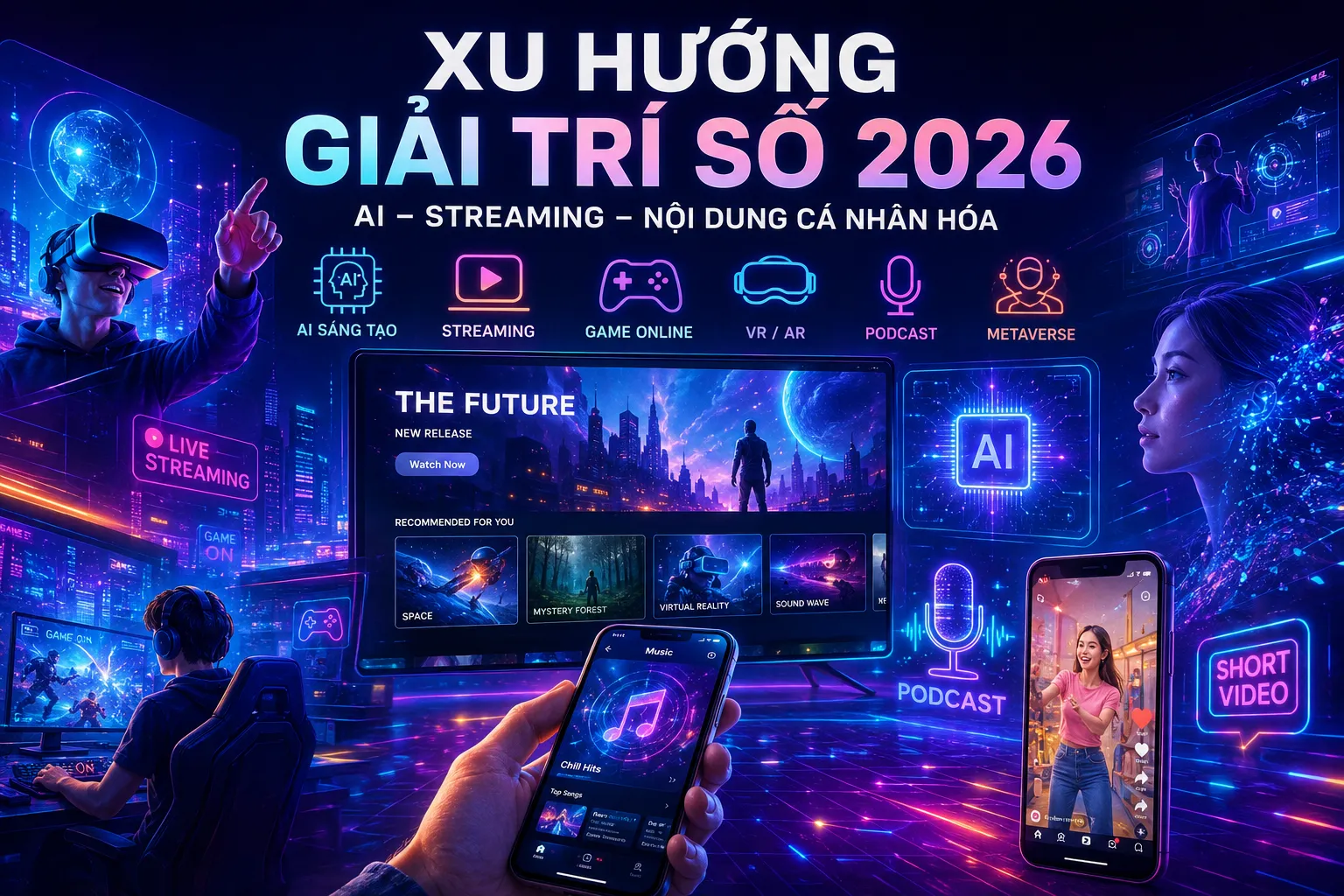Xu Hướng Giải Trí Số 2026: AI, Streaming Và Kỷ Nguyên Nội Dung Cá Nhân Hóa